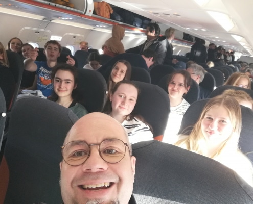 Im Flieger nach Nizza