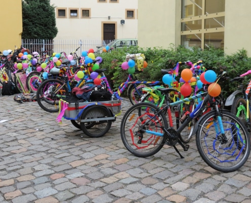 geschmückte Fahrräder