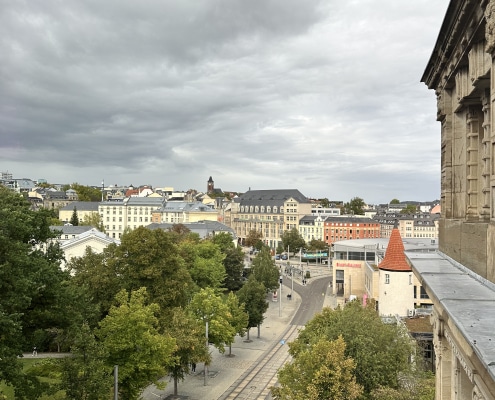 Aussicht aus dem Plauener Rathaus